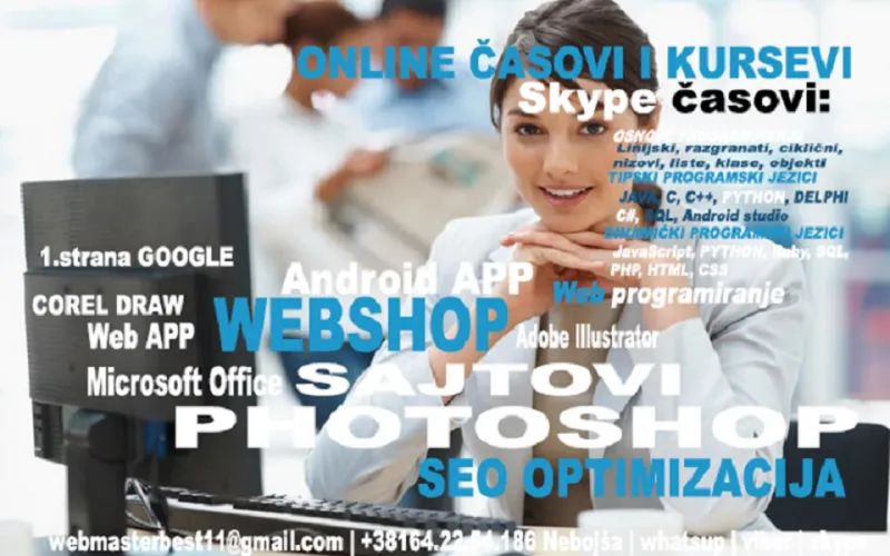 SKype i TeamViewer casovi ONLINE, programiranje, web dizajn, sajtovi