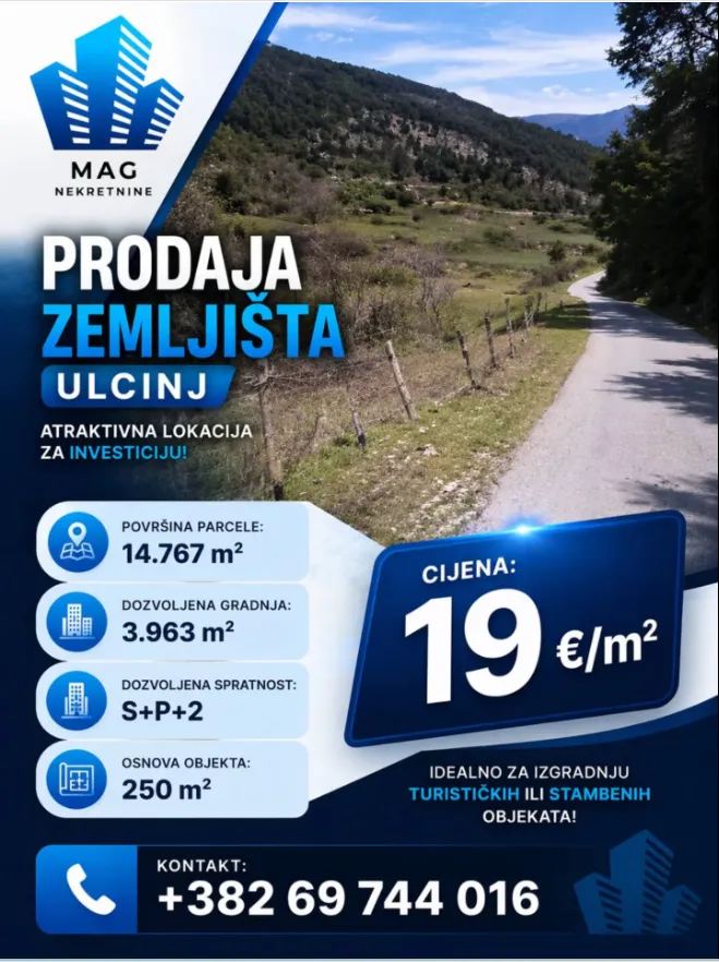 Na prodaju plac u Ulcinju