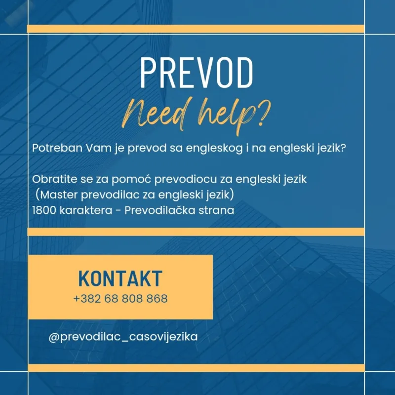 Usluge prevođenja (sa engleskog i na engleski jezik) 