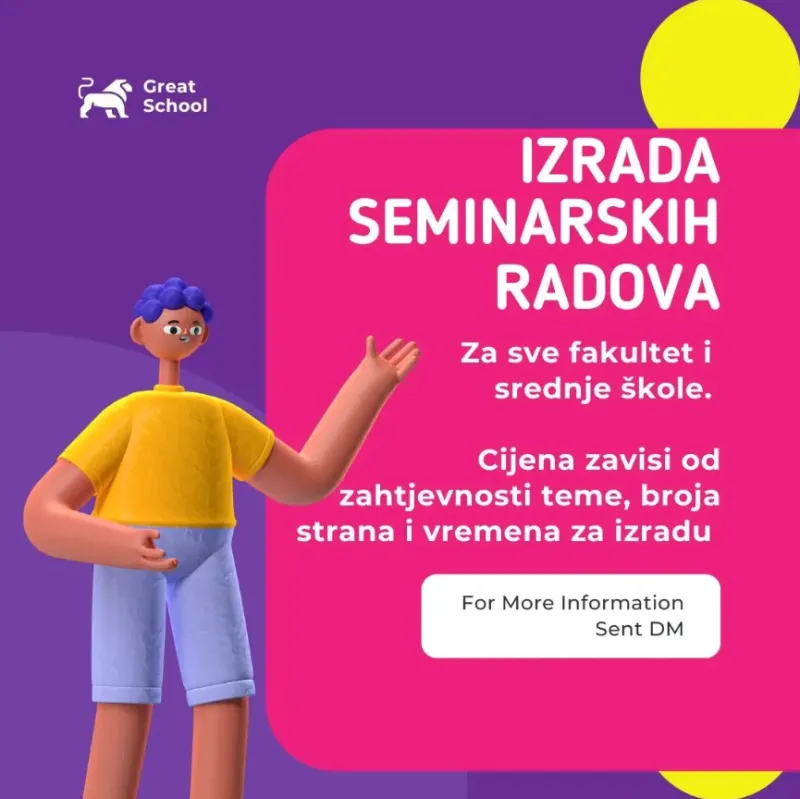 Izrađujem seminarske, maturske, diplomske radove, prezentacije, eseje i sl.