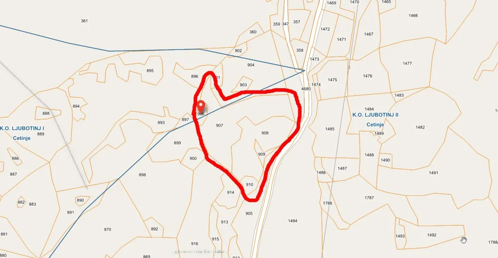 Ljubotinj/Lokve (Cetinje), zemljište